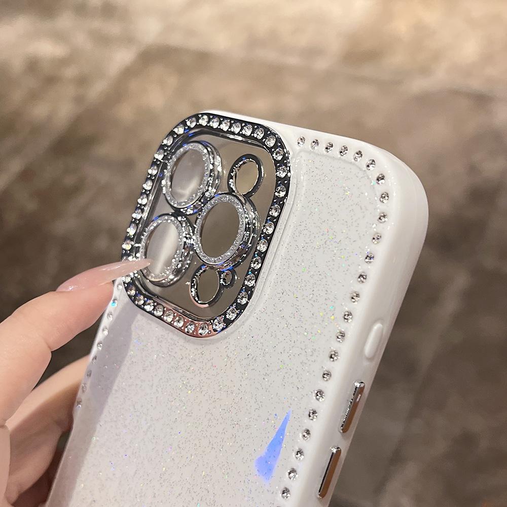 Sparkling Rhinestones Soft Case For iPhone 16 15 14 13 Pro Max Candy Bling Glitter Diamonds Shockproof Silicone Cover