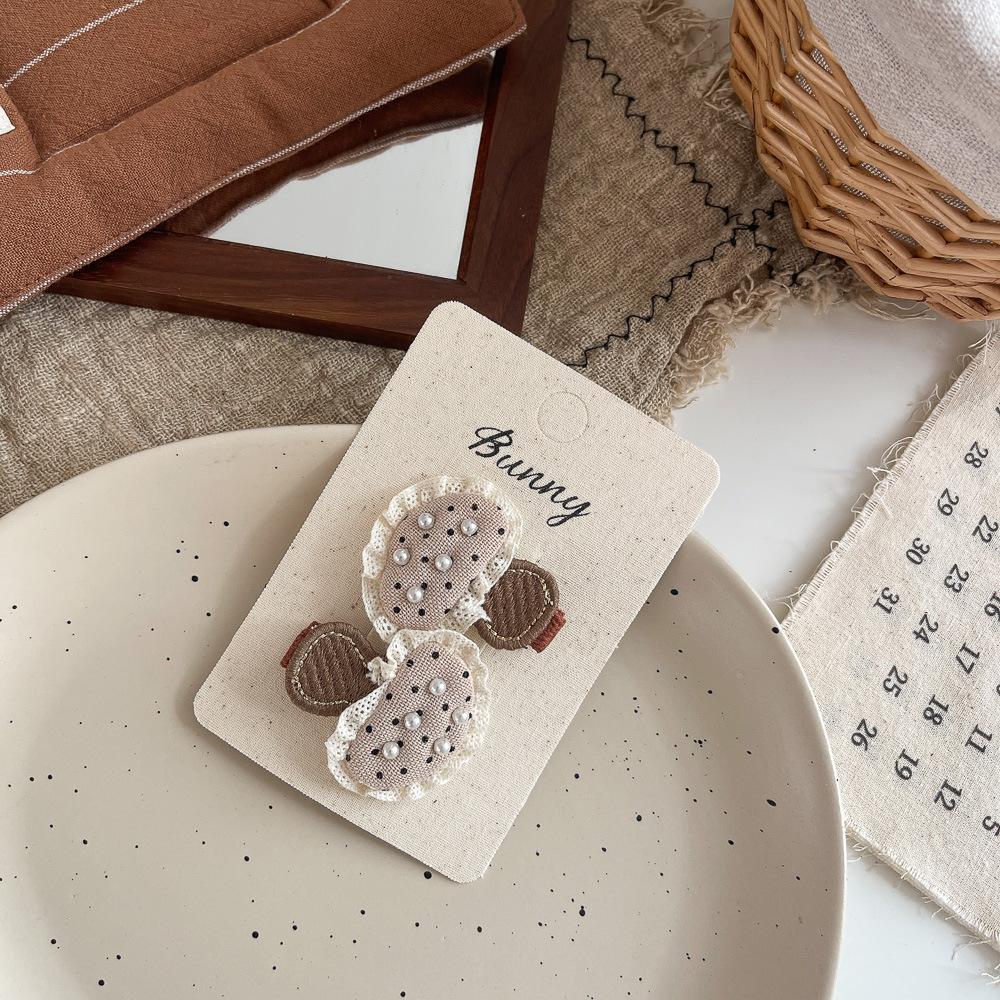 2pcs/lot Children's Hairpins Pearl Fabric Bow Kids Hair Clip Sweet Girl Bangs Side Clip Barrettes Headwear Baby Hair Accessories