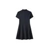Fila Solid Color Letter Logo Fashion Casual A-Line Short Sleeve Dress Women Dresses Legendary-Blue F51W228310FNV
