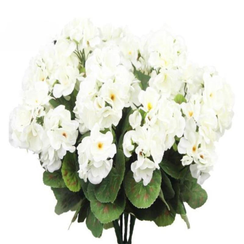 Ramo de begonias artificiales reutilizables para decoración de bodas y fiestas, flores falsas para el hogar, el interior, el jardín y el porche.
