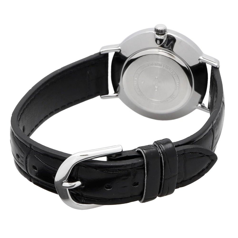 Casio Quartz Ladies Wristwatch LTP-VT01L-7B1 Silver Black Leather Band