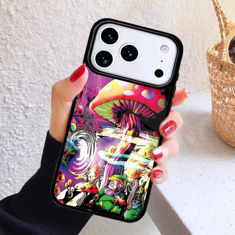 Trippy Psychedelic Mushrooms Collage Phone Case For iPhone 17 Air 16 15 14 13 12 11 Pro Max Plus