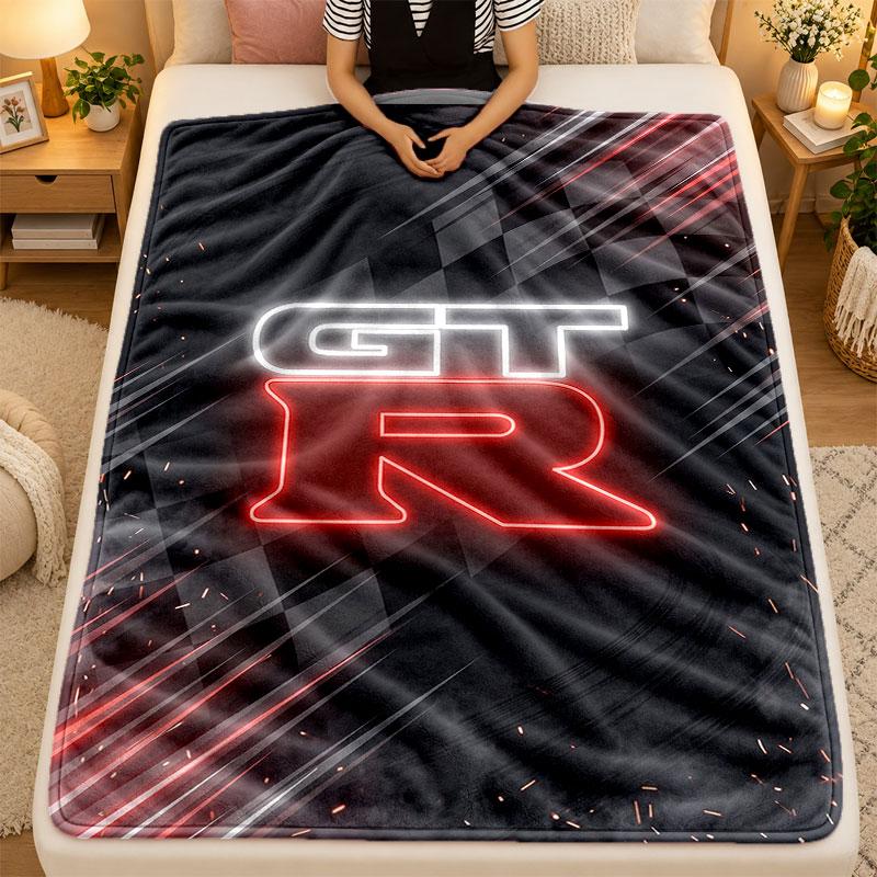 Flannel BlanketNissan GT-R Warm Soft Throw Blanket for Indoor Sofa Bed Living Room Use