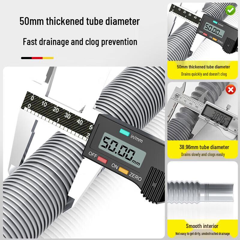 Retractable Anti-odor Stainless Steel Sink Drain Pipe Kit