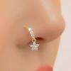 Copper Nose Rings Decorated with Zirconia Stones Unique Flower Designs Adjustable Fit Comfortable Materials