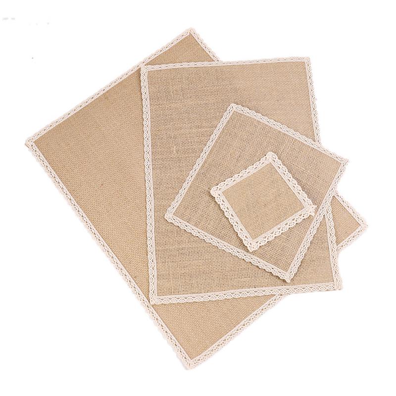 Buy 1PC Natural Jute Table Mats Burlap Fabric Home Decor Coaster