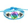 1 Stück Kindergeschenk Anime Mega Stein Pokemon Snap Geflochtenes Lederarmband Glas Cabochon Verstellbares Armband Schmuck für Frauen