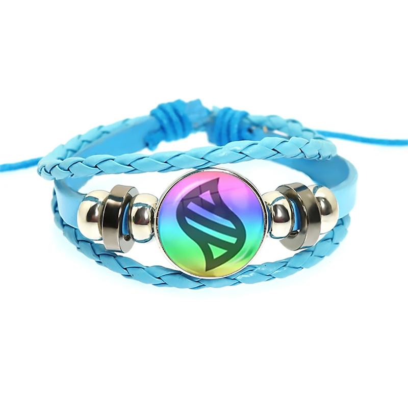 1 Stück Kindergeschenk Anime Mega Stein Pokemon Snap Geflochtenes Lederarmband Glas Cabochon Verstellbares Armband Schmuck für Frauen