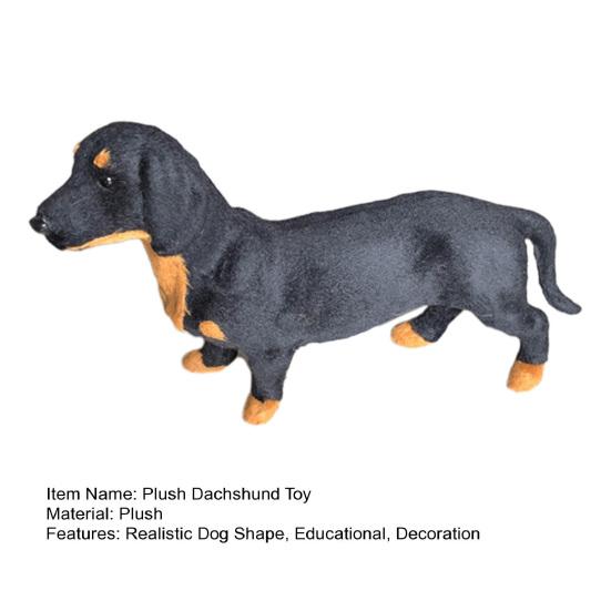 Kids Plush Dachshund Toy Realistic Interactive Panda Plushie Toddlers Boys Girls Educational Simulation Animal Doll Holiday Birthday Gift