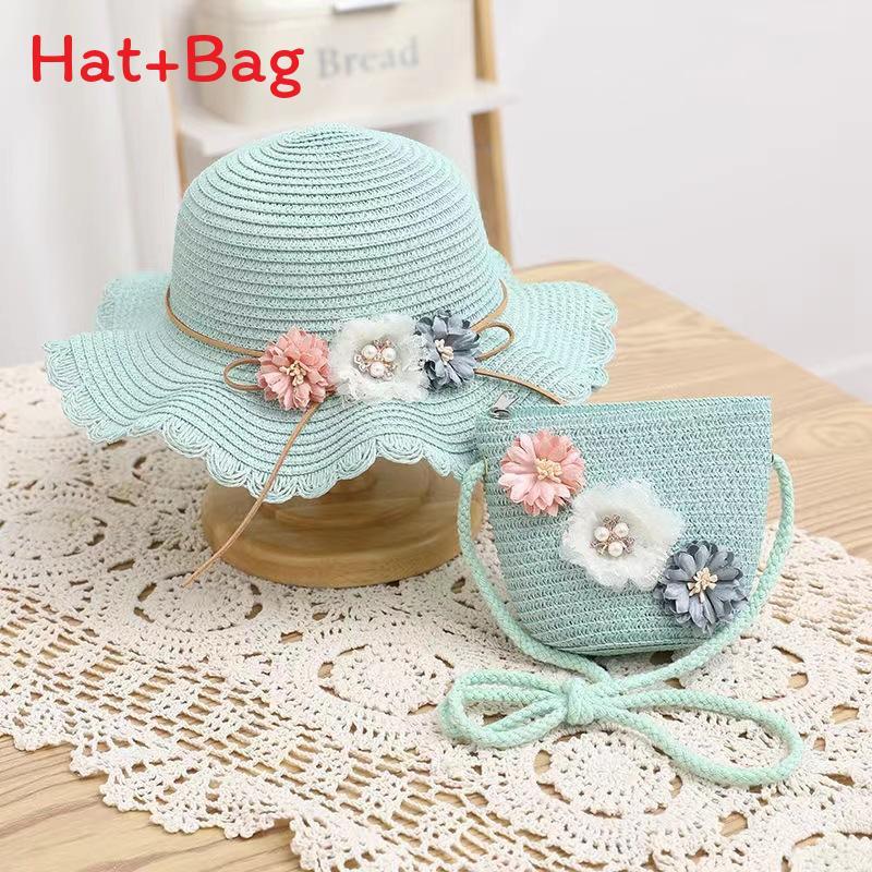 

Kids Summer Sun Hat With Wide Brim For Girls And Boys Sun Protection Blue