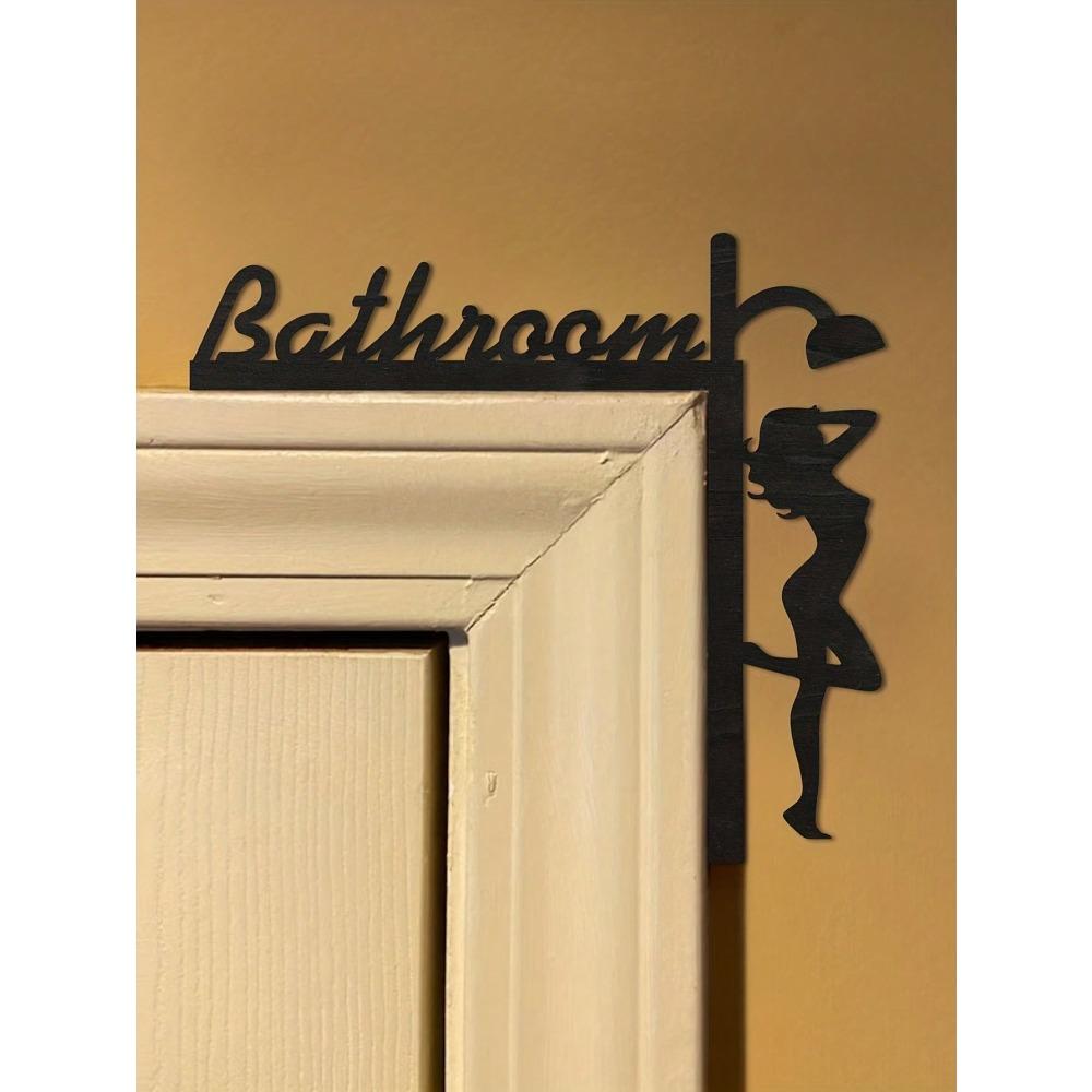 Black Wooden Bathroom Door Frame Ornament Window Pendant Decorative Pediment 1pc