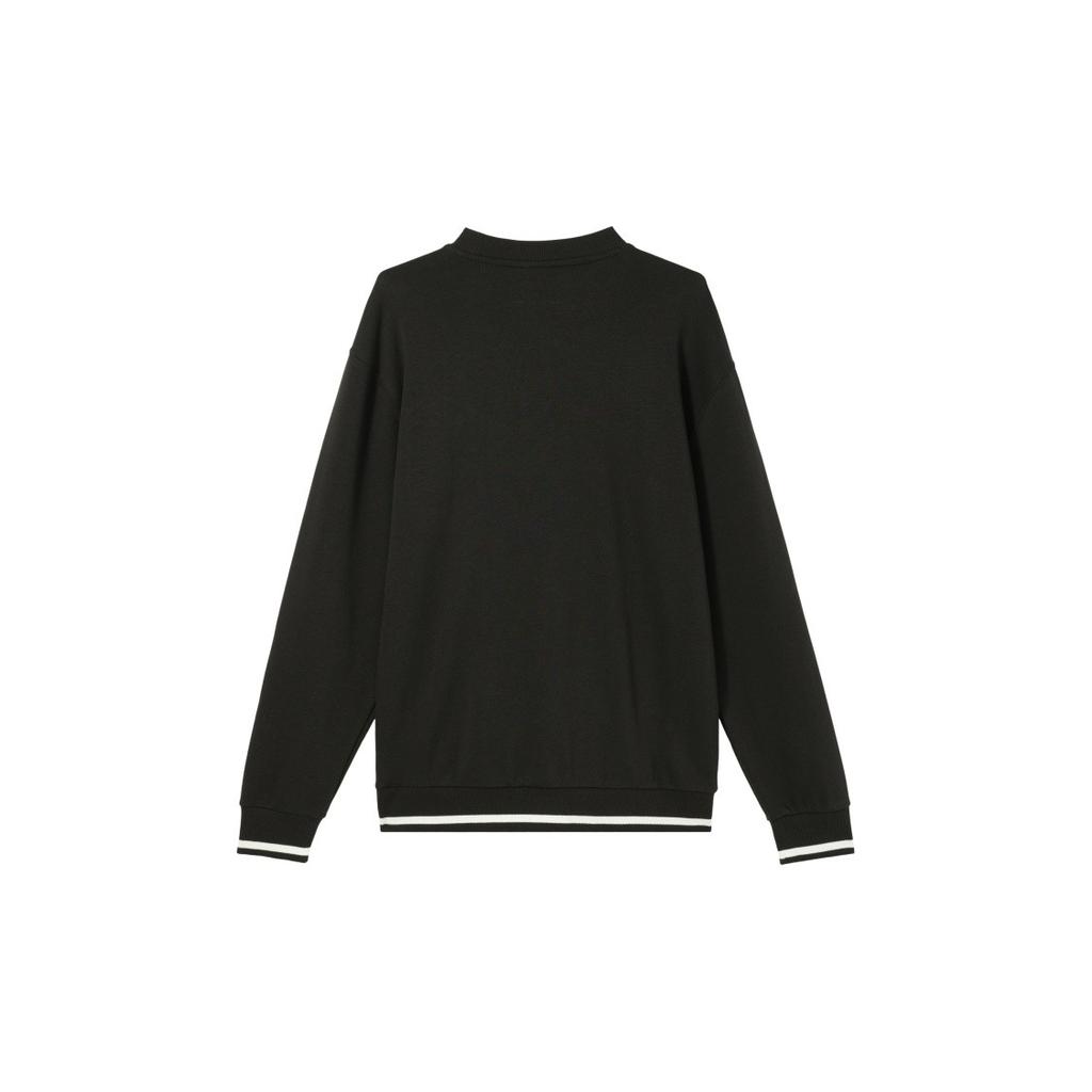 PUMA Men's Black Letter Sports Casual Pullover Long-Sleeve Sweatshirt
