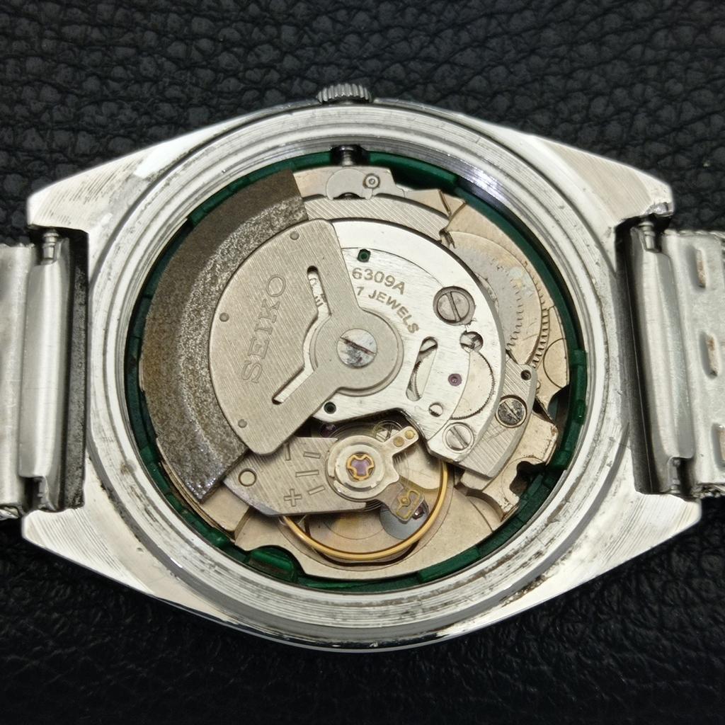 Seiko 5 AUTOMATIC 6309A VINTAGE JAPAN MENS GREEN COLOR DIAL WATCH A701424-5