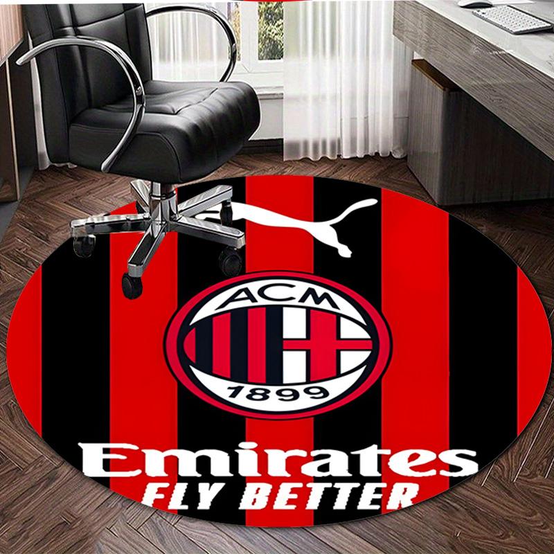 1pc A-AC Milan Print Round Carpet Chair Round Carpet Suitable for Bedroom Living Room Home Decorative Carpet