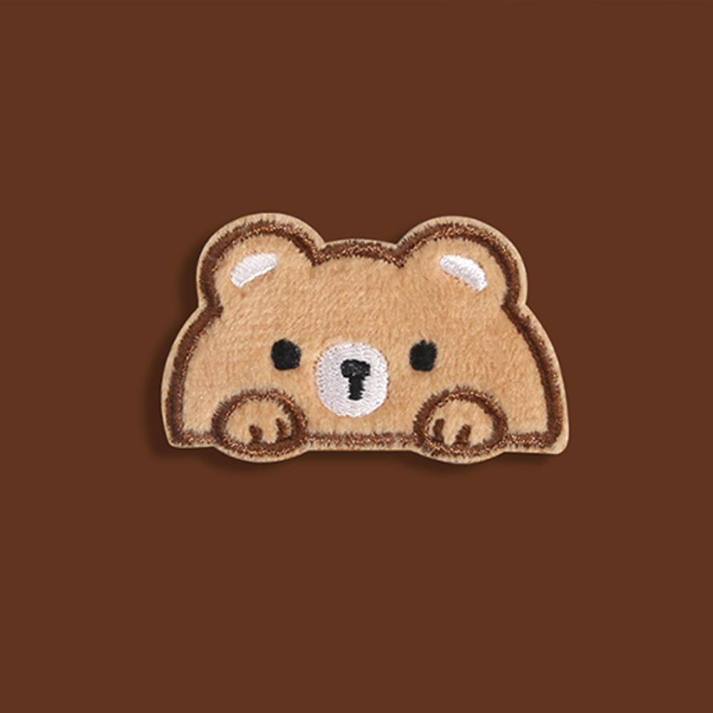 Cartoon Bear Down Jacket Fabric Patch Self Adhesive Badge Sticker Clothing Accessories
