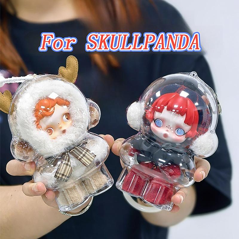 Für Skull Panda 1 Stück Schützende Acryl-Aufbewahrungsbox für Plüschpuppen Displaytasche Keine Puppe Transparent Tragbare Organizer-Box