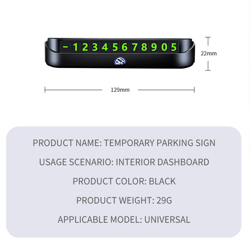 Car Temporary Parking Card Phone Number Card Plate For VW Volkswagen Golf Polo Passat Touran Jetta Accessories Car Styling