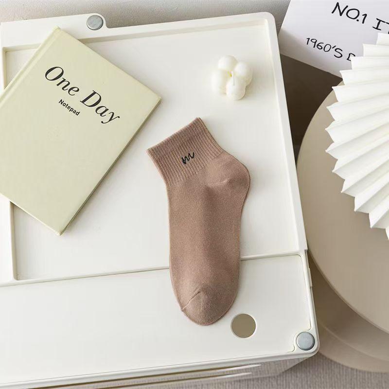 

Женские весенне-летние носки до щиколотки - Не образующие катышков, Влагоотводящие, Удобные, Однотонные, В стиле колледжа One Size