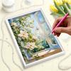 DIY Pearl Painting Set Outside The Window Pattern Home Decoration Handmade Sticky Diamond Creative Canvas Pearl Art Painting Crafts Perfect Gift