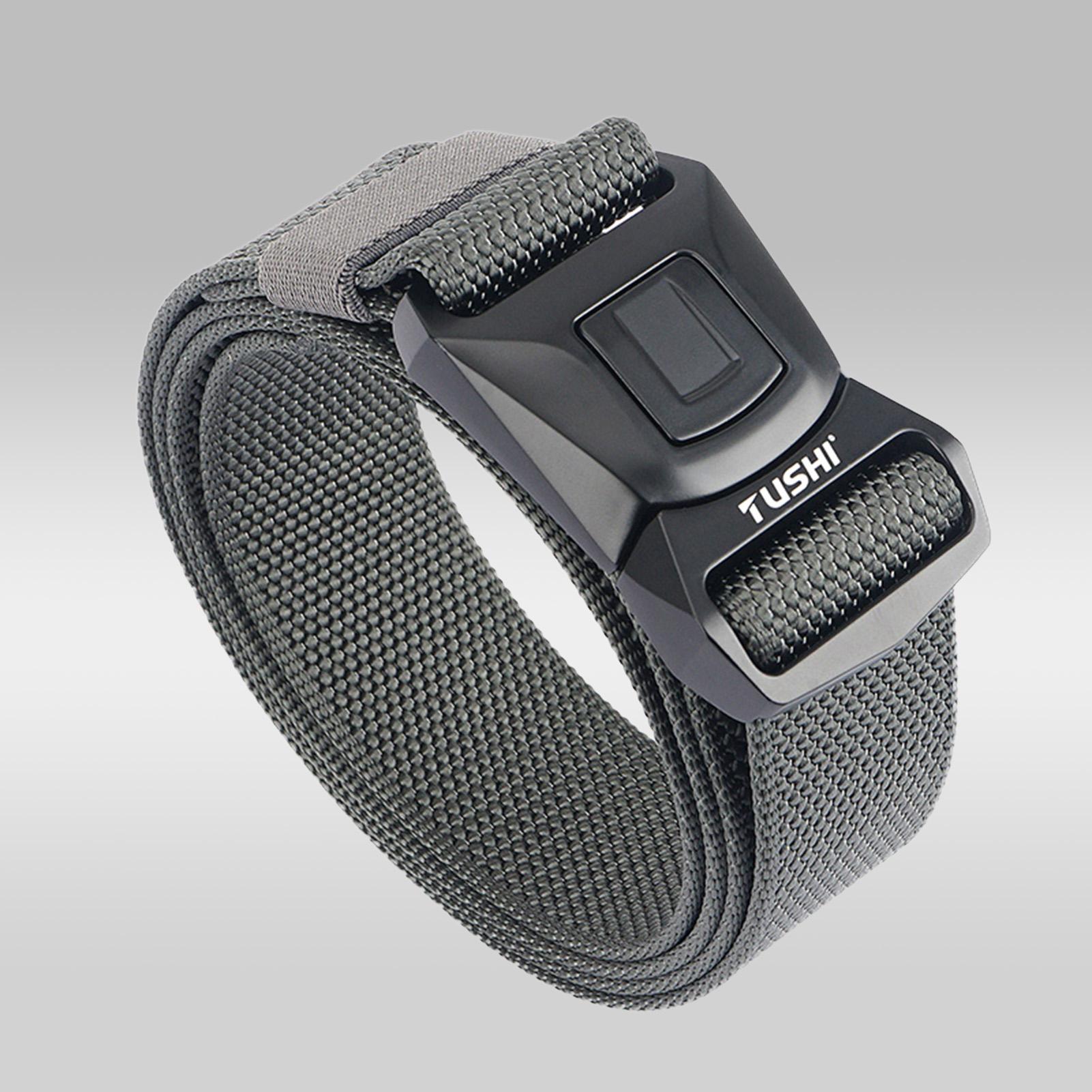 

Чоловічий ремінь з регульованою довжиною. Багатофункціональний зносостійкий дихаючий спортивний ремінь на відкритому повітрі 125cm темно-сірий