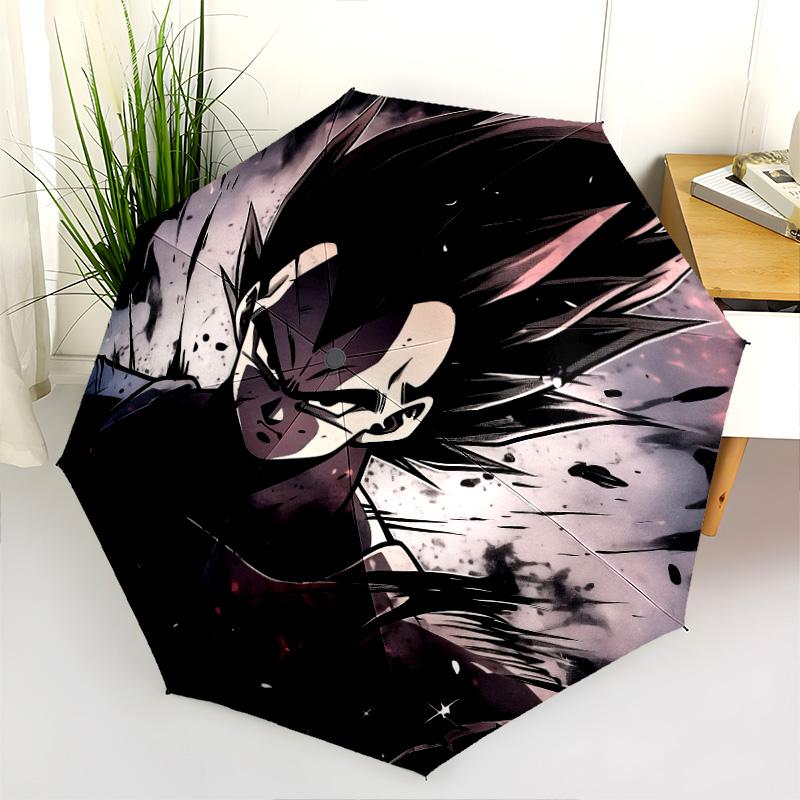 Padrão Dragon Ball, guarda-chuva de dobra automática, design portátil e dobrável, 8 varetas, um presente de Natal ou aniversário.