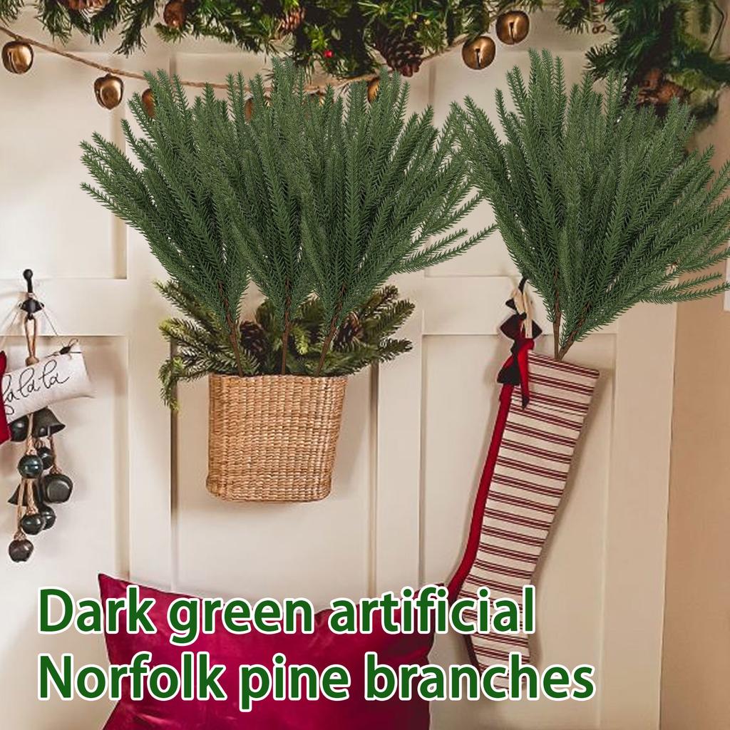 Artificial Simulation Green Plants Christmas Norkford Needles Christmas Fake Plants Decoration  Leaf Tree Cuttings