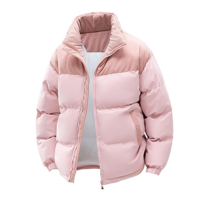 

Men s 2025 Winter Black Cotton Padded Jacket – Thick, Warm Velvet Lining for Cold Protection L рожевий