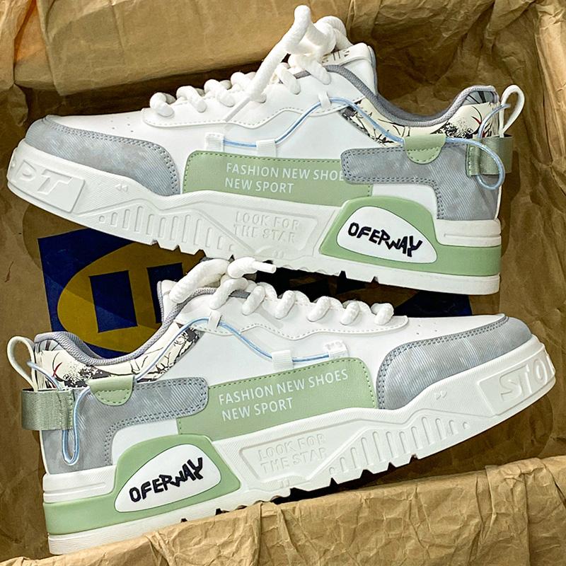 

Thick-soled heightening men s shoes summer 2025 new student versatile sports little white shoes men s trend Korean version trendy shoes 44 світло-зелений колір