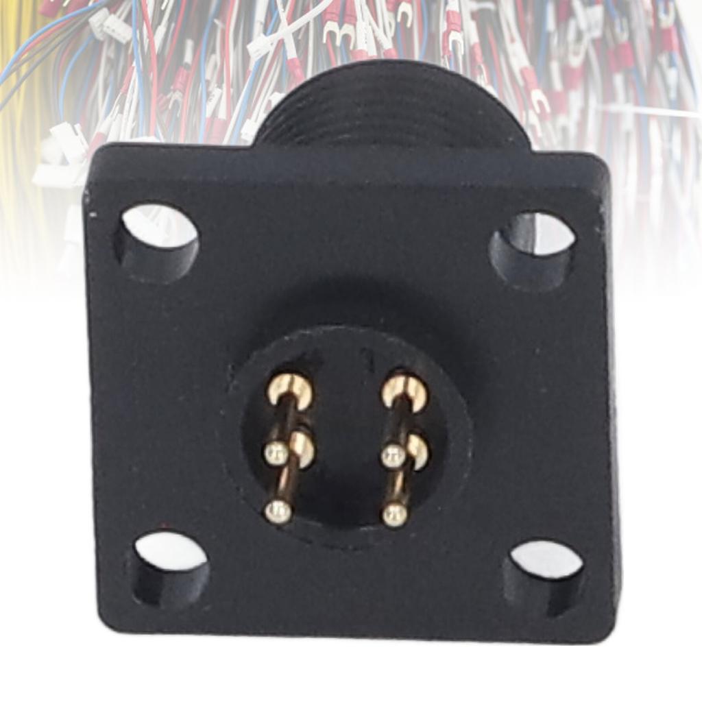 Pin Type Aviation Plug 4 Pin Threaded Square Shape IP67 PCB Panel Aviation Wire Connector Plug