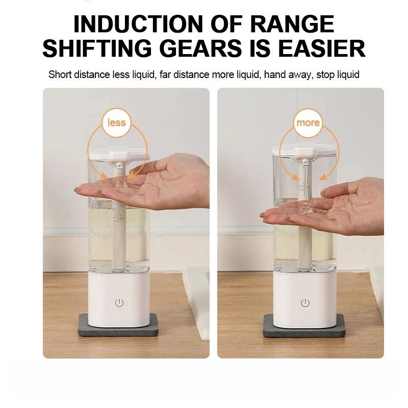 550ml Großvolumiger Küchen Automatischer Flüssigseifenspender USB Wiederaufladbar/Batterie Berührungsloser Handdesinfektionsmittelspender