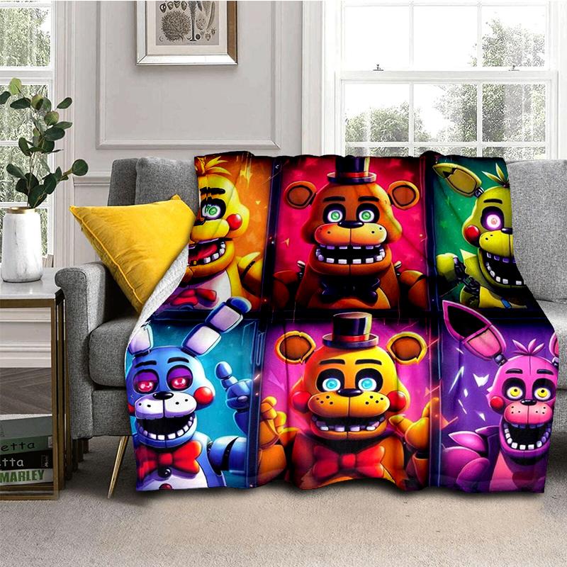 

Хоррор-игра F-FNAF Фредди Фильм Фланелевое одеяло Мягкое теплое плед для спальни гостиной кровати путешествия кемпинга пикника подарок 75x90cm