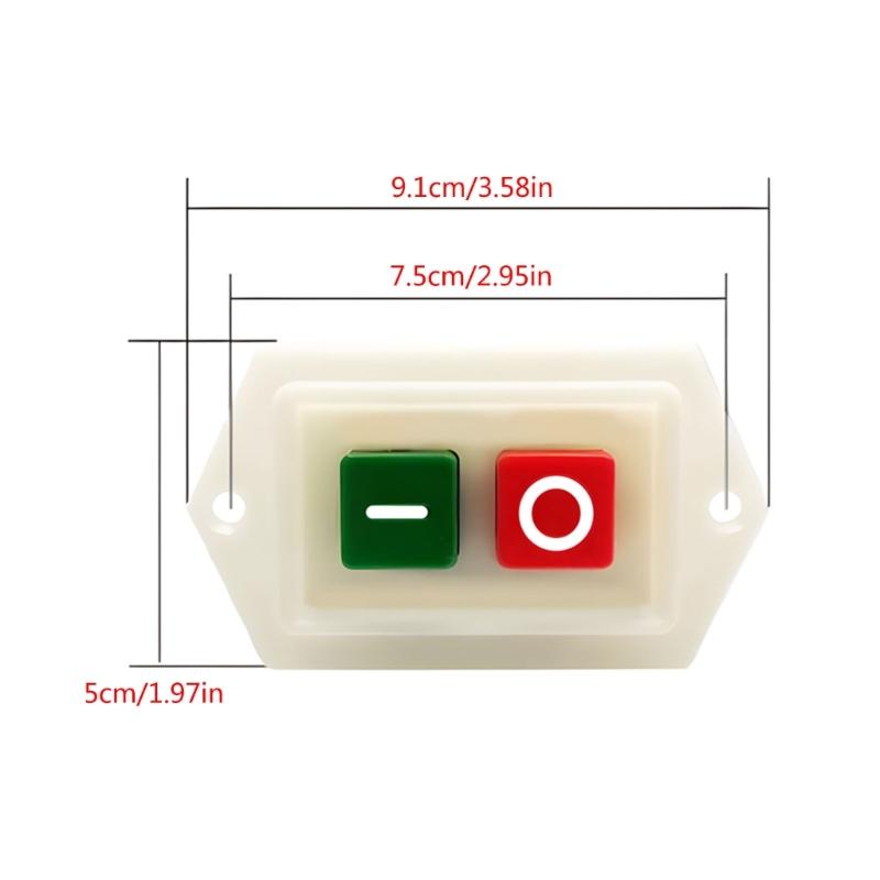 Push Button Switches Latching 3 Phase On/Offs Starts Stop Switches for Table Drill GrinderCutting Machine 10A AC380V
