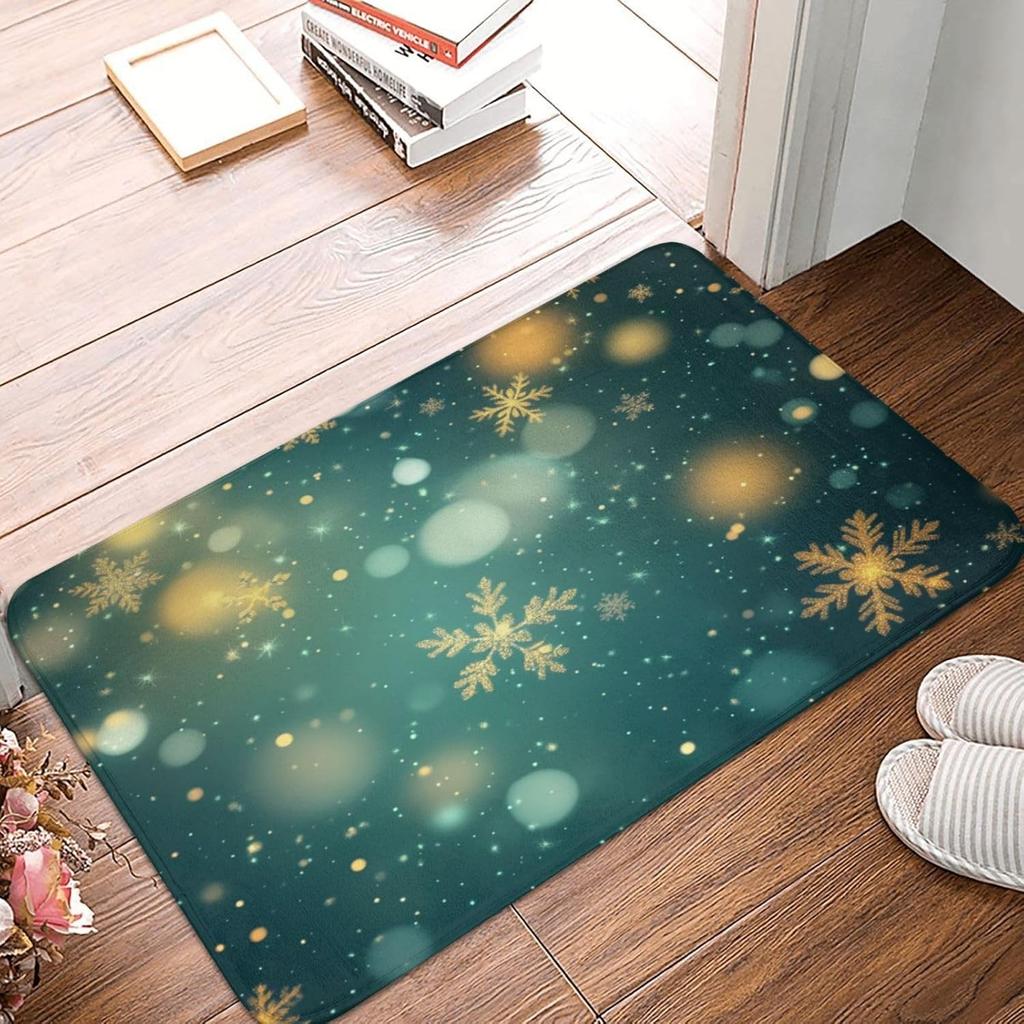 Christmas Decorative Carpet Christmas Snow Scene Snowman Welcome Floor Mat Home Decoration  Happy New Year