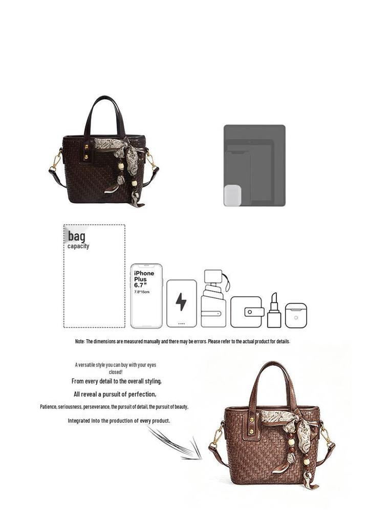 Women's Woven Texture Bucket Bag - 2026 Single Shoulder Cross-Body Handbag with Trendy Design