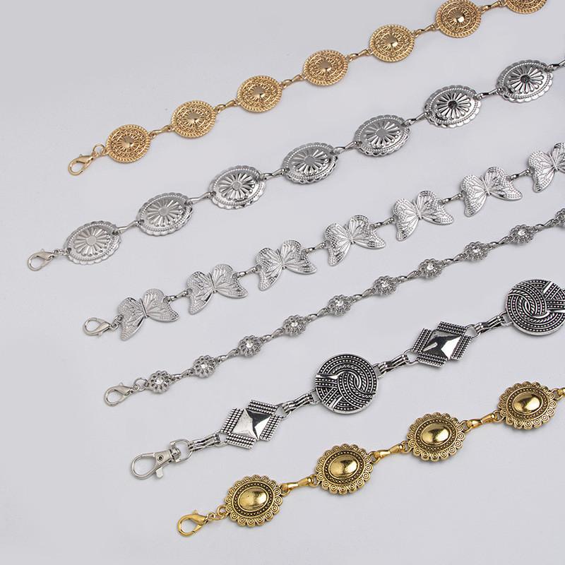 Embellished Retro Metal Waist Belt With Water Dots For Adult Women Jewelry Summer