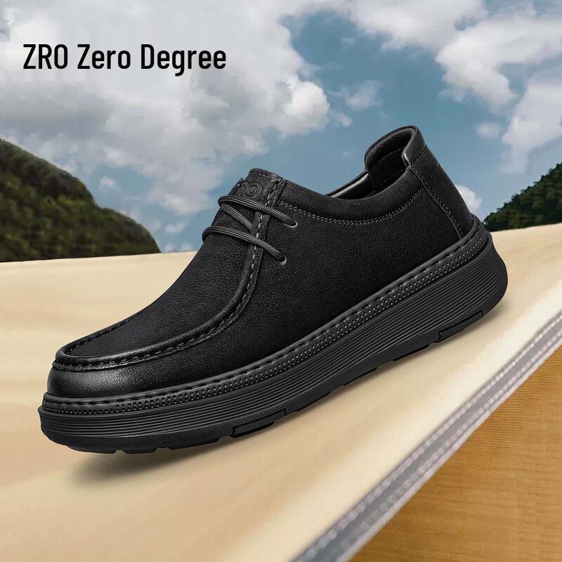 Zero Degree Men s Breathable Leather Casual Lace-up Shoes 42