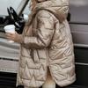 2026 Winter Womens Hooded Mid-Length Loose Cotton Puffer Coat Warm Fashion Casual Outerwear