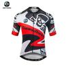 XINTOWN Mens Short Sleeve Cycling Jersey Black Electric Bike Riding Wear