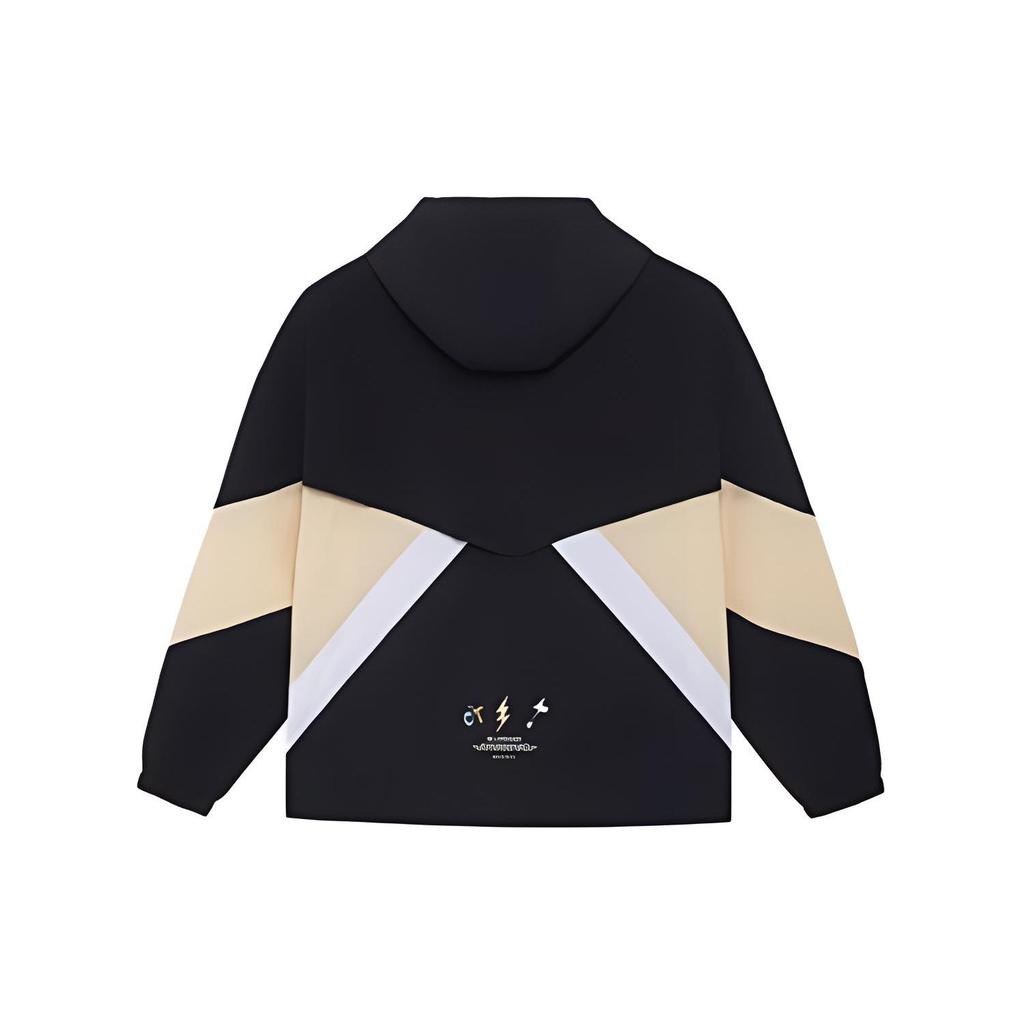 Li Ning Wade Dreamer Series Hooded Loose Windbreaker Men Outerwear Black AFDSC41-5