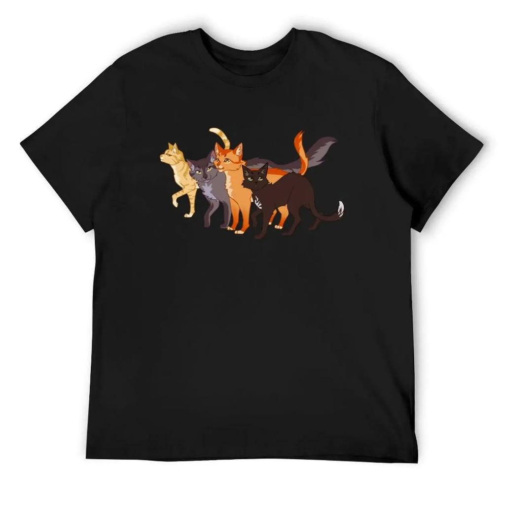 Firestar Firestar Graystripe Greystripe Sandstorm Sandstorm Ravenpaw Ravenpaw T-Shirt topping men t shirts high quality