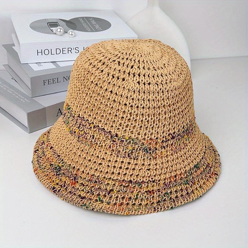 Large Brimmed Sun Hat with Hook Woven Sun Hat Suitable for Vacation Style, Carrying Breathable Fisherman Hat