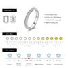 Dazzling D Color Rectangle Moissanite Stackable Rings 925 Sterling Silver Eternity Band Rings For Women Fine Jewelry