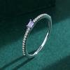 Schlichter einreihiger Amethyst-Diamantring für Damen, echter S925-Silberzirkon, Verlobungsring, Valentinstagsgeschenk, Schmuck