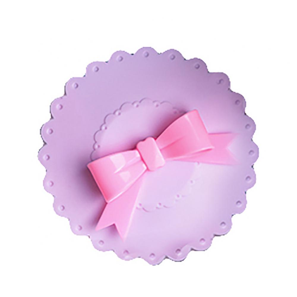 

Многоразовая силиконовая крышка для чашки с защитой от пыли и бантом, крышка для чашки, термостойкая крышка для кружки, кухонные аксессуары розовый