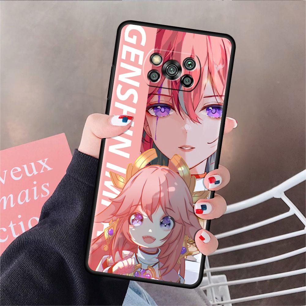 Genshin Impact Game Phone Case For Xiaomi Mi Poco X3 NFC X4 M4 M3 Pro F1 F4 F3 GT C40 11T 11 Lite 5G Fundas Black Cover