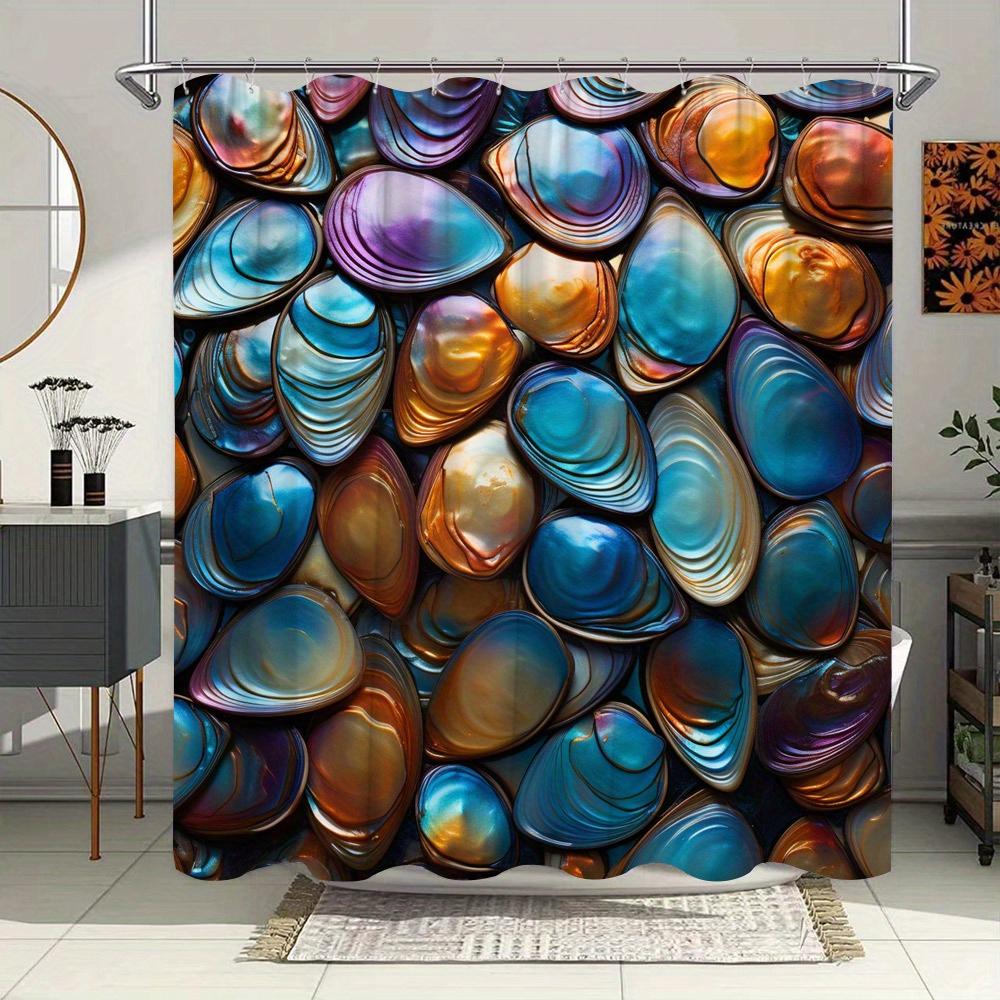 

Vibrant Shell Mosaic Shower Curtain - Waterproof, Mildew-Resistant with Multicolor Design for a Modern and Eye-Catching Bathroom W90XH180cm