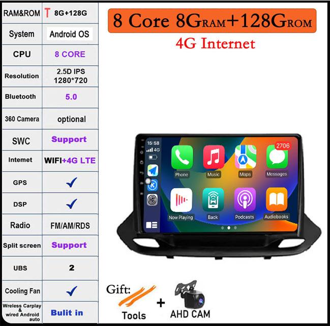 Android 14 For Chevrolet Menlo 2020 - 2022 Car Radio Carplay DSP Auto 4G+WIFI QLED Multimedia Video Player GPS Navigation