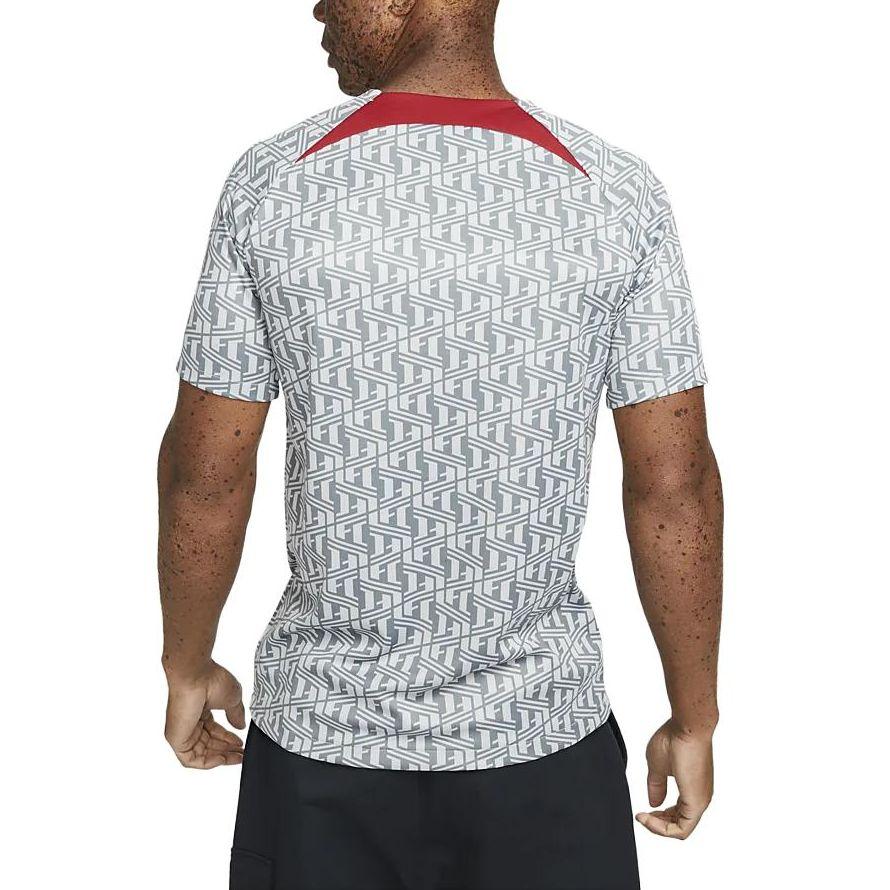 Nike Liverpool 2023 Pre-Match Geometric Pattern Crew Neck Short Sleeve Football Shirt Men Tops Gray DR4904-013