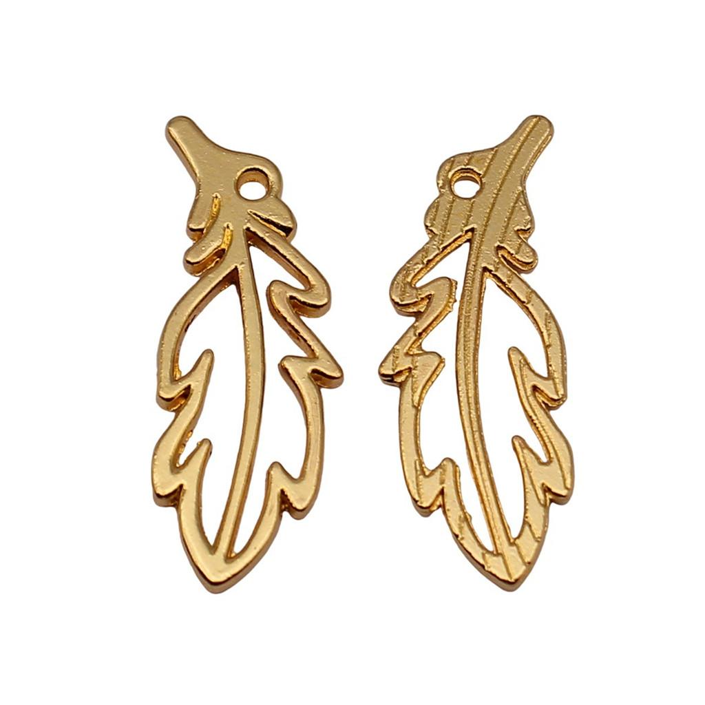 Feather Charms Multi Color Alloy Leaf Pendants For Boho Style DIY Jewelry Accessories