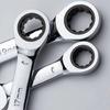 6/8/10/12/15mm CR-V Steel Stubby Ratcheting Combination Wrench Dual-use Reversible Spanner Mini Plum Blossom Hand Spanner
